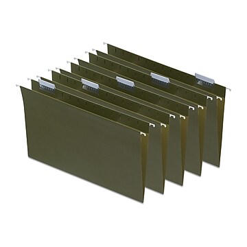 Staples ECO-ID Hanging File Folder, 5-Tab, Legal Size, Standard Green, 25/Box (TR116830)