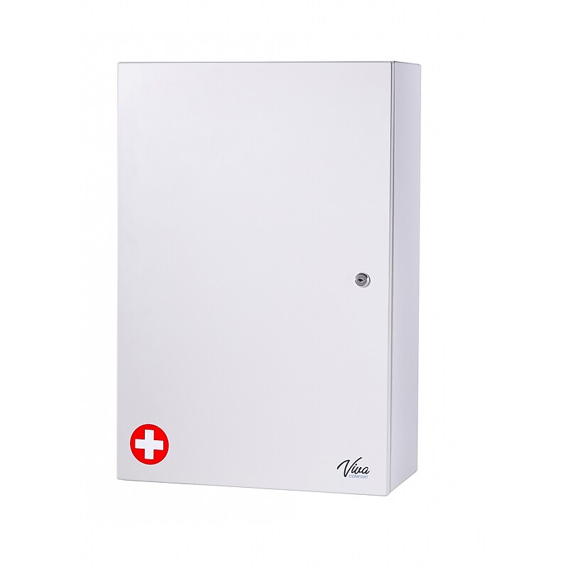 Viva Comfort Large Double Door Medicine Locking Secure Storage Medical Cabinet, 1.7 cu. ft., White (ADIME999-03-WHI-MK) image 1