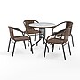 Flash Furniture Lila 28'' Round Table with 4 Rattan Stack Chairs, Dark Brown (TLH087RD037BN4)~#|#~11BB6E0B-1870-4C97-B979453C4251E822_sc7