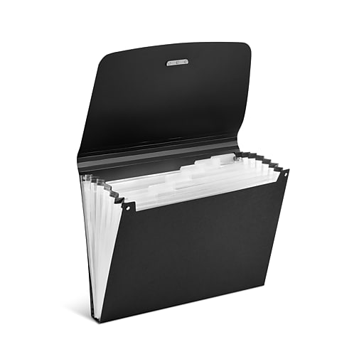 Staples Reinforced Plastic Accordion File, 7Pocket, Letter Size, Black (TR51811) Staples