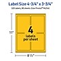 Avery Laser/Inkjet Rectangle Multipurpose Labels, 4.75" x 3.75", Bright Yellow, 320/Box (94254)~#|#~11CB5B77-D9CC-44EC-95DE5C1244FB766B_sc7