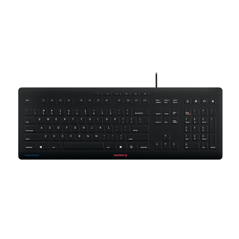 Cherry Stream Protect Wired Keyboard, Black (JK-8502US-2) image 1