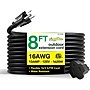 GoGreen Power 8' Indoor/Outdoor Extension Cord, 16 AWG, Black (GG-13708BK)~#|#~11D91BA6-A7CB-48CB-9C9DFCBDE95A03E5_sc7