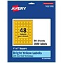 Avery Laser/Inkjet Square Multipurpose Labels, 1" x 1", Bright Yellow, 3840/Box (94103)~#|#~11E2E2A3-4A6A-4ED0-983299FEC81CE1EE_sc7
