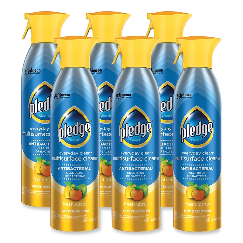Pledge Clean-It Antibacterial All-Purpose Cleaners, Fresh Citrus Scent, 9.7 oz., 6/Carton (336276CT) image 1
