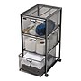 Mind Reader 3-Drawer Mobile Organizer Storage Cart with Wheels, Metal, Black (3TWHEEL-BLK)~#|#~11F11F9B-30B8-49C3-A7DA3274E2FC9F5F_sc7