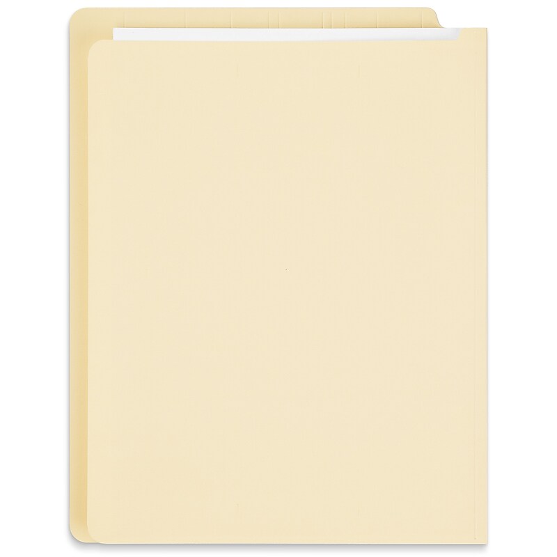 Staples End Tab File Folder, Straight Cut, Letter Size, Manila, 100/Box (ST62570) image 1
