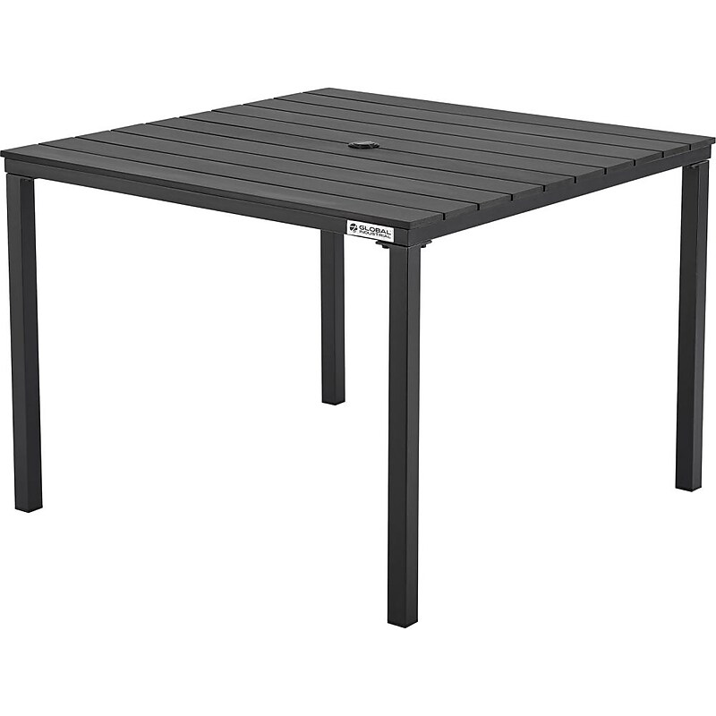 Global Industrial 40" Square Resin Outdoor Dining Table, Black (436983BK) image 1