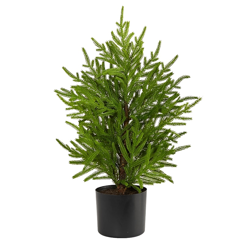 Nearly Natural Norfolk Island Pine Natural Look Artificial Tree in Decorative Planter, 2' (T1502) image 1