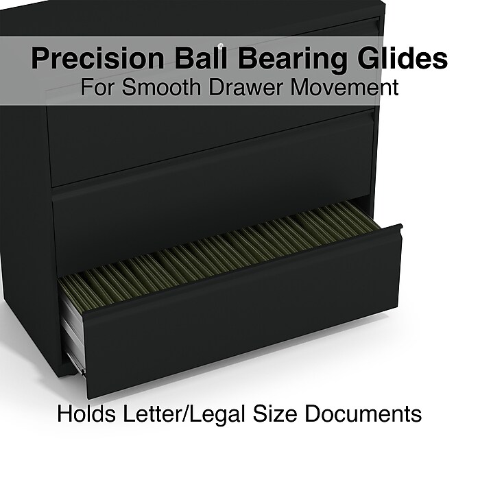 Staples HL8000 Commercial 3-Drawer Lateral File Cabinet, Locking