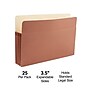 Staples Reinforced File Pocket, 3.5" Expansion, Legal Size, Brown, 25/Box (ST418319)~#|#~120653BD-19DB-4C89-90CF376AAD016EE2_sc7
