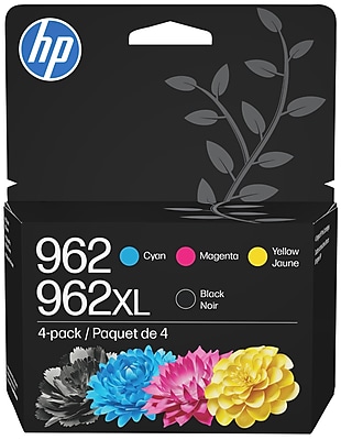 HP 962XL/962 Black High Yield and Cyan/Magenta/Yellow Standard Yield Ink Cartridge, 4/Pack (3JB34AN#140) Sansujyuku sansujyuku.com