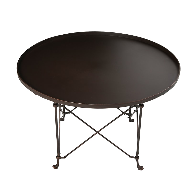 Storied Home Metal Round Coffee Table, Rustic Bronze (EC1377) image 1