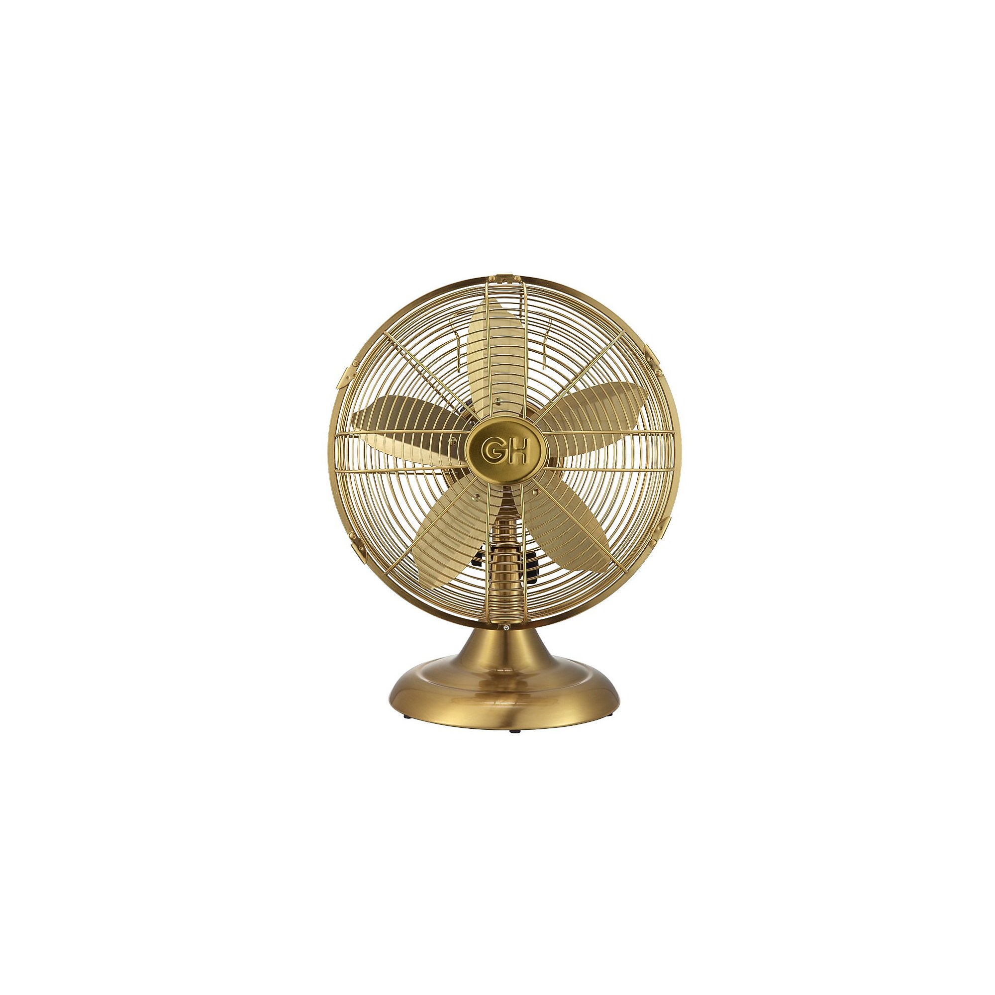 Good Housekeeping 12″ Oscillating Desk Fan, 3-Speed, Satin Brass (92613) Sansujyuku sansujyuku.com