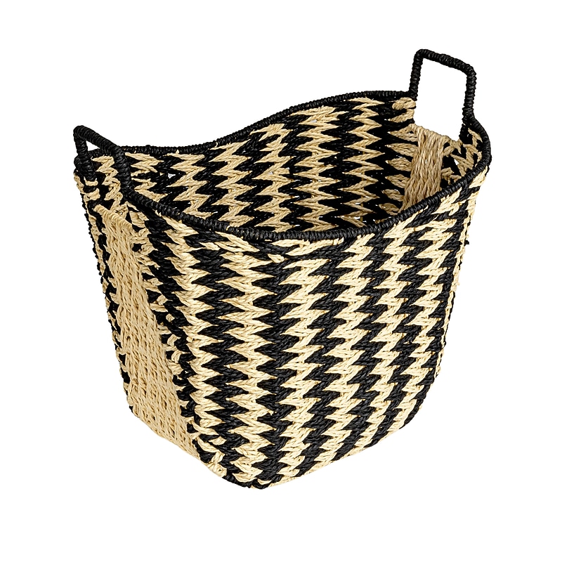 Household Essentials Zigzag Woven Paper Rope Basket, Natural (HE1239) image 1