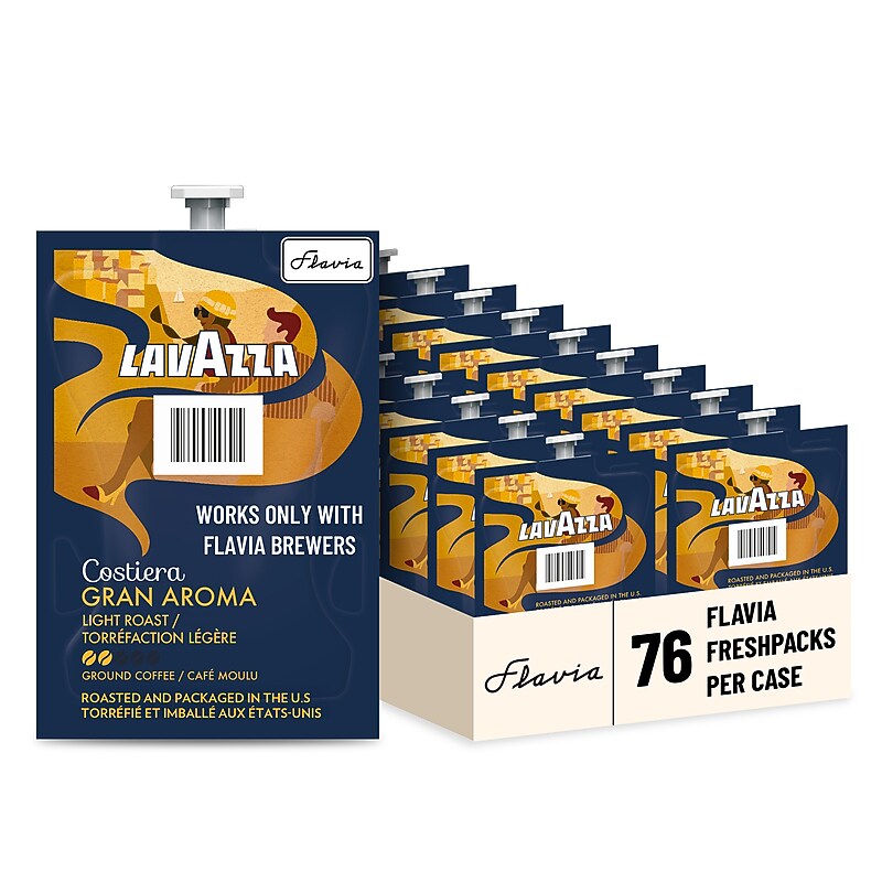 Lavazza Gran Aroma Citrus Coffee Flavia Freshpacks, Light Roast, 76/Carton (48087) image 1