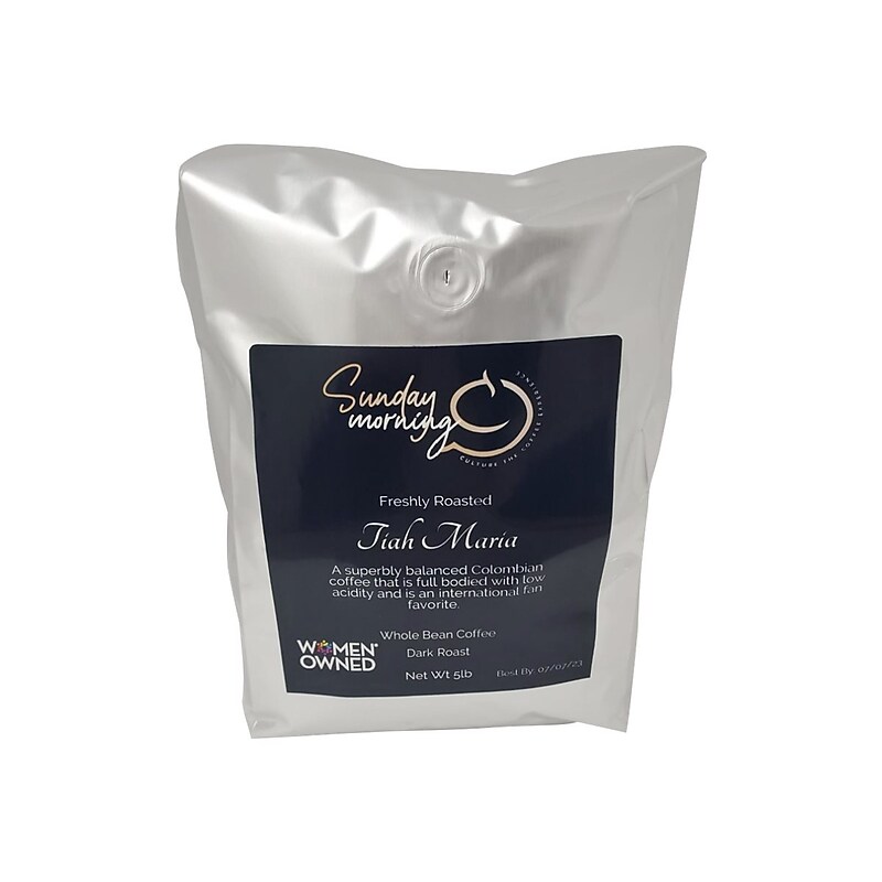 Sunday Morning Coffee Tiah Maria, Medium Dark Roast, 80 oz. (V1-AJ9ZMUNN-5LB) image 1