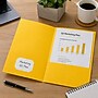 Staples Smooth 2-Pocket Paper Folder, Yellow, 25/Box (27538-CC)~#|#~122180DD-7637-4315-8C7F383A0EF8BBC7_sc7