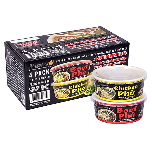 PhoLicious Authentic Pho Vietnamese Rice Noodle Soup, Variety Pack, 3.6