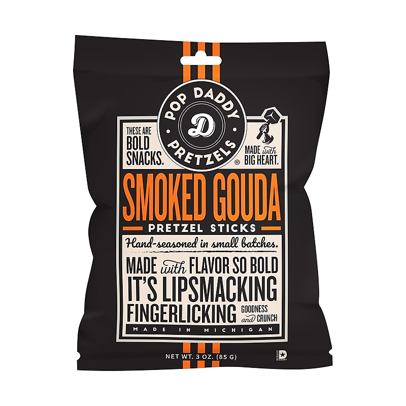 Pop Daddy Smoked Gouda Pretzel Sticks, 45 oz., 15/Pack (220-02548) image 1