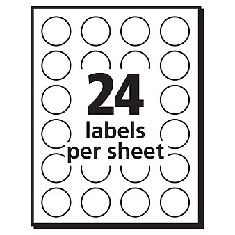 Avery Laser/Inkjet Color Coding Labels, 3/4" Dia., Red, 1008 Labels Per Pack (5466)