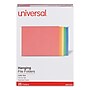 Universal Recycled Hanging File Folders, Letter Size, Assorted Colors, 25/Box (UNV14121)~#|#~12297894-436F-4103-80A377344CF55430_sc7