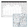 2027 Blueline DoodlePlan 10.875" x 17.75" Monthly Desk Pad Coloring Calendar, Black/White (C2917001-27)~#|#~122BD7BC-027B-49FE-974931545EDE3B30_sc7