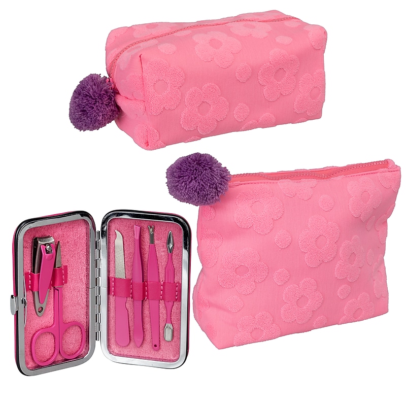 Kingsley 3-Piece Travel Pouch Set, Pink (STPLS-003) image 1