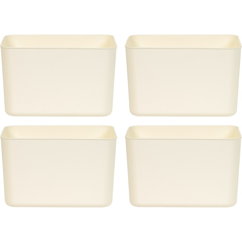 IRIS Open Lid Storage Bin, Off-White, 4/Pack (552113) image 1