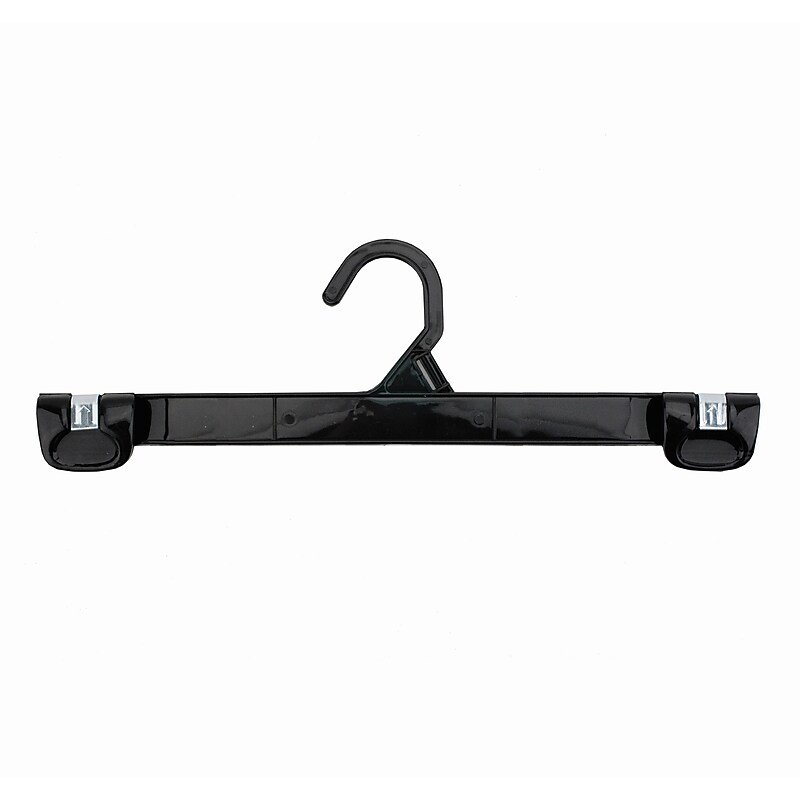 Nahanco 12" Plastic Snap Grip Hook Skirt/Slack Hanger, Black, 200/Pack (2681-12) image 1