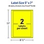 Avery Laser/Inkjet Rectangle Multipurpose Labels, 5" x 7", Neon Yellow, 80/Pack (94258)~#|#~12422CB3-86EB-409C-A5FFD69022E9B6E0_sc7