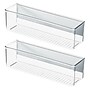 iDESIGN Magnetic Medium Plastic Storage Bin, 3.25" x 3"x 11", Clear, 2/Pack (28035M2)~#|#~1246DD52-6F4E-488D-9607D25C41B93E3E_sc7