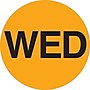 Tape Logic "WED" Round Days of the Week Labels, 2" Dia., Fluorescent Orange, 500/Roll (DL6522)~#|#~124E6427-6AC4-4C1D-A08C3746DCD18C50_sc7