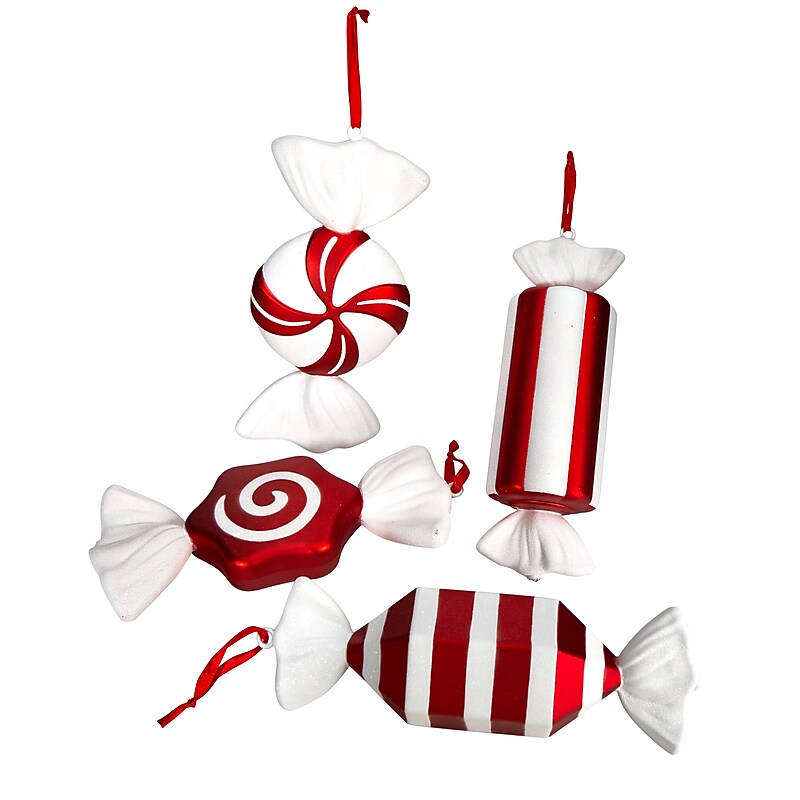 Nearly Natural 12-in Jumbo Assorted Candy Holiday Christmas Deluxe Shatterproof Ornament Set of 4 (D1051) image 1