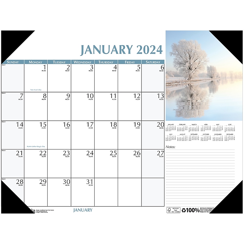 2024 House of Doolittle Scenic 22" x 17" Monthly Desk Pad Calendar (147-24) image 1