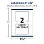 Avery Laser/Inkjet Multipurpose Rectangle Labels, 4" x 5", White, 100 Labels/Box (94253)~#|#~125850B4-C810-4D2F-9516E4BD307D73D5_sc7