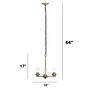 Lalia Home 3-Light 15" Classic Clear Glass and Metal Hanging LED Pendant Chandelier, Antique Brass (LHP-3012-AB)~#|#~125EA9E7-26FC-447E-A4318F0DCCE9C754_sc7