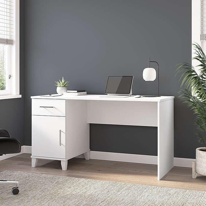 【送料無料】Dresser Desk〈WH〉 Bush Home Somerset 54W Office Desk with Drawer and Storage
