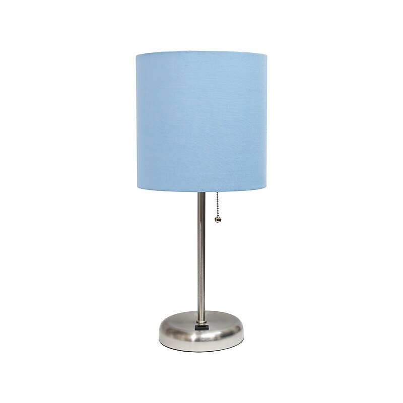 Creekwood Home Oslo LED Table Lamp, Brushed Steel/Blue (CWT-2012-BL) image 1