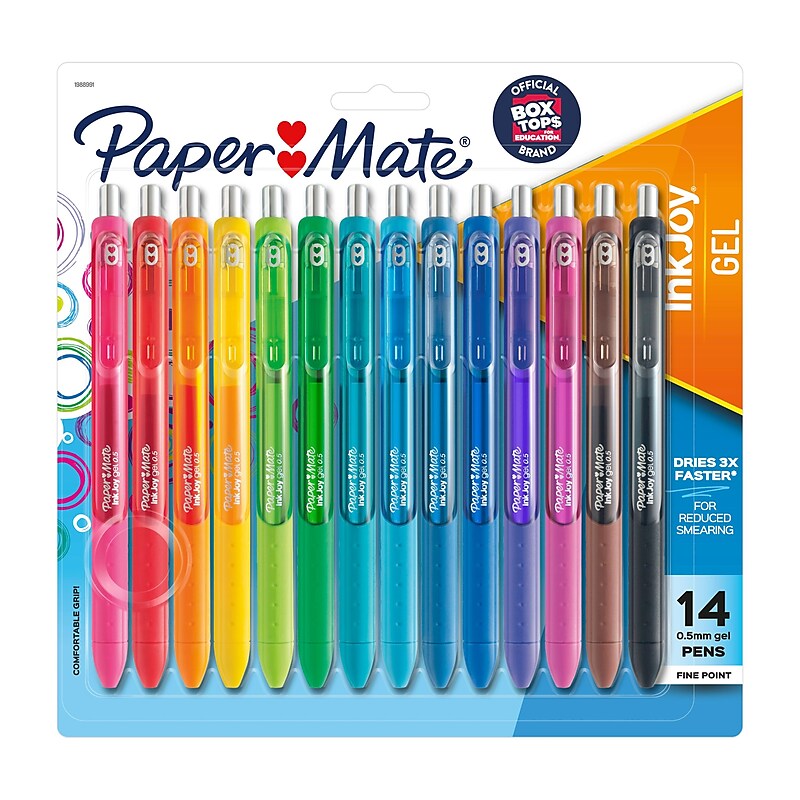 Paper Mate InkJoy Retractable Gel Pens, Fine Point, Assorted Ink, 14/Pack (1988991) image 1