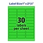 Avery Sure Feed Laser Address Labels, 1" x 2 5/8", Neon Green, 750 Labels/Pack (5971)~#|#~126F4BD1-A432-4218-B14F921BD7119D1C_sc7