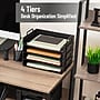 Mind Reader 4-Compartment Stackable Plastic Desk Tray, Black (DANSTACK4-BLK)~#|#~128CE880-B648-4BBD-BB9441DEEEC23986_sc7