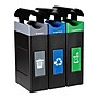 Commercial Zone Avante Series Polyethylene Triple-Stream Trash, Recycling and Compost Center, 90 Gallon, Black (787306MSA)~#|#~128DF355-860B-4DC8-B8805B46235B8A31_sc7