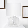 Creekwood Home Round Modern Glass 13.75" LED Table Lamp, Clear/White (CWT-1015-CW)~#|#~1296B740-AD0E-4447-910E0EB89F1D8E6E_sc7