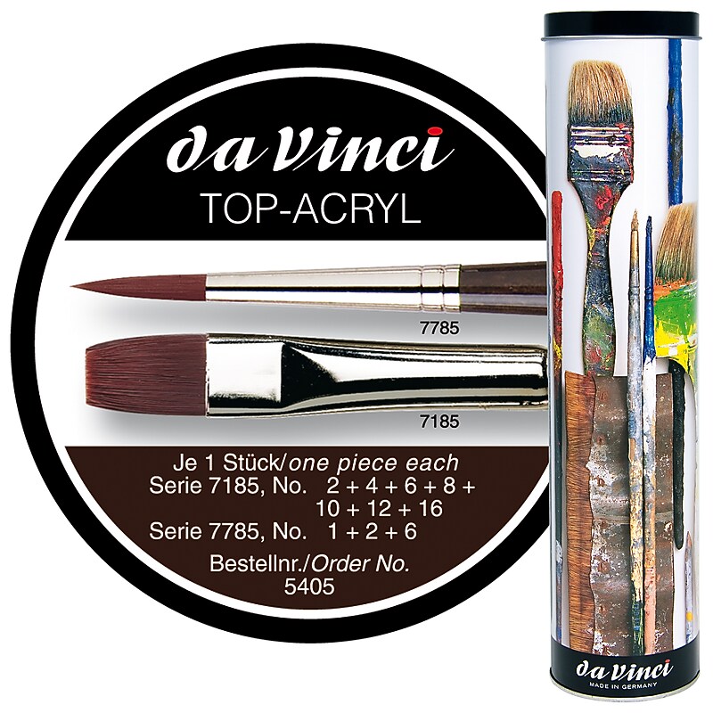 da Vinci TOP-ACRYL Oil & Acrylic Synthetic Bristle Red-Brown Brushes, 10/Pack (DVXVA54050) image 1
