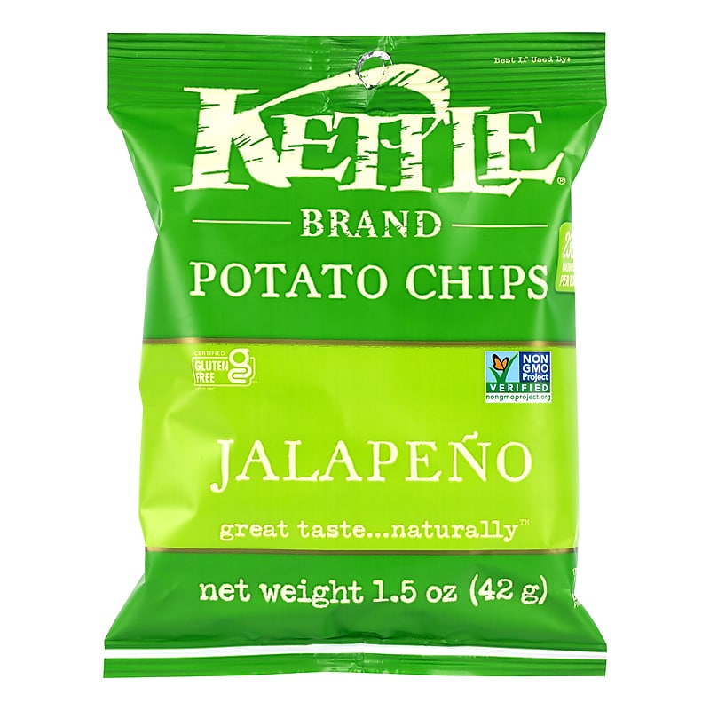 Kettle Brand Gluten Free Jalapeno Potato Chips, 1.5 oz., 24/Box (220-02569) image 1