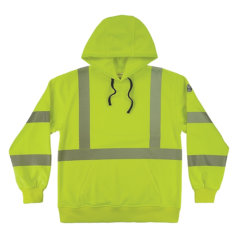 Ergodyne GloWear 8304W High Visibility Women’s Hooded Sweatshirt, ANSI Class R3, Lime, Small (23112) image 1