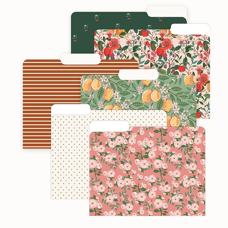 Blue Sky Bespoke File Folder, 1-Tab, Assorted, Letter Size, 6/Pack (155612) image 1