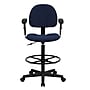 Flash Furniture Ergonomic Fabric Drafting Stool, Adjustable Arms, Navy Blue (BT659NVYARMS)~#|#~12C22802-937A-4665-8CFCD3618F8680A6_sc7
