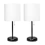 Creekwood Home Oslo 19.5" LED Table Lamp with USB Port, Black Base/White Shade, 2/Set (CWT-2011-BA-2PK)~#|#~12C36CFC-B2E1-437C-9938AEA24DBC2B82_sc7